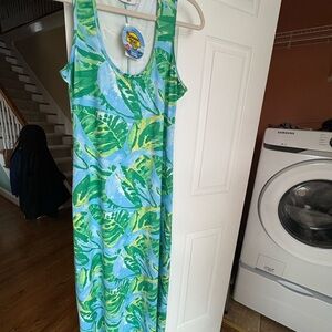 Banana Boat, Tropical Leaf Print Maxi Dress